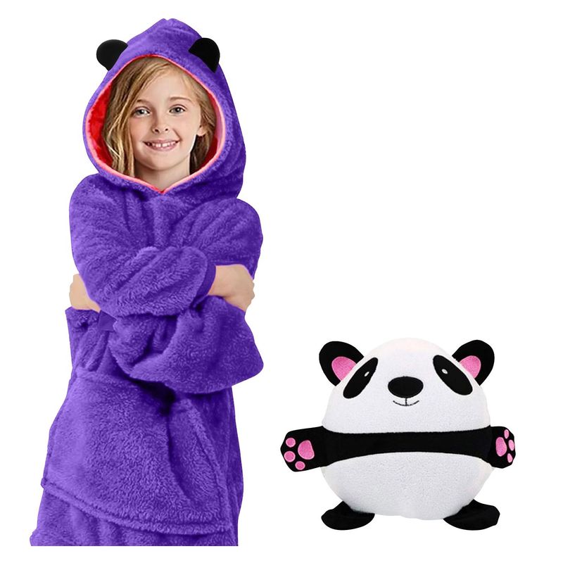 BUYPAL - Polera con Capucha para Niñas Peluche Panda