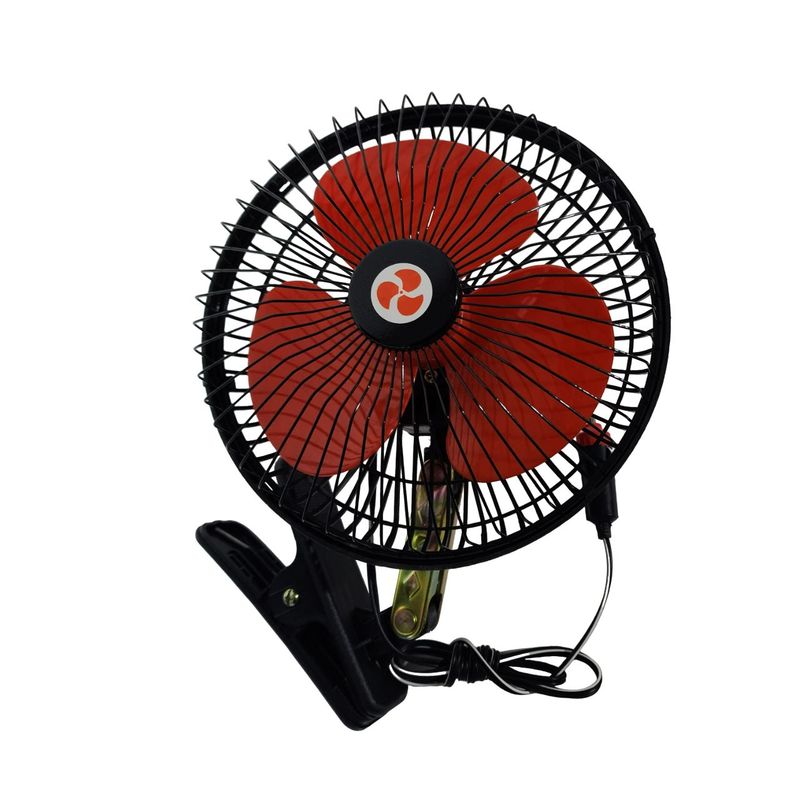 GENERICO - Ventilador pequeño eléctrico 8 pulgadas para coche - Rojo
