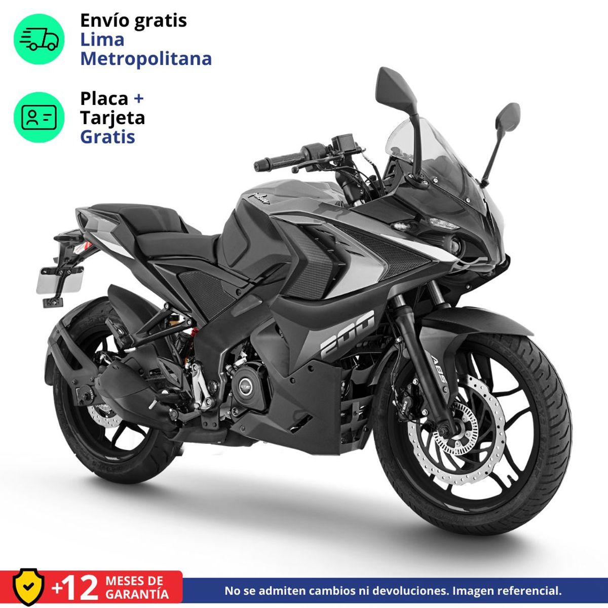 BAJAJ - MOTO PULSAR RS 200 - NEGRO