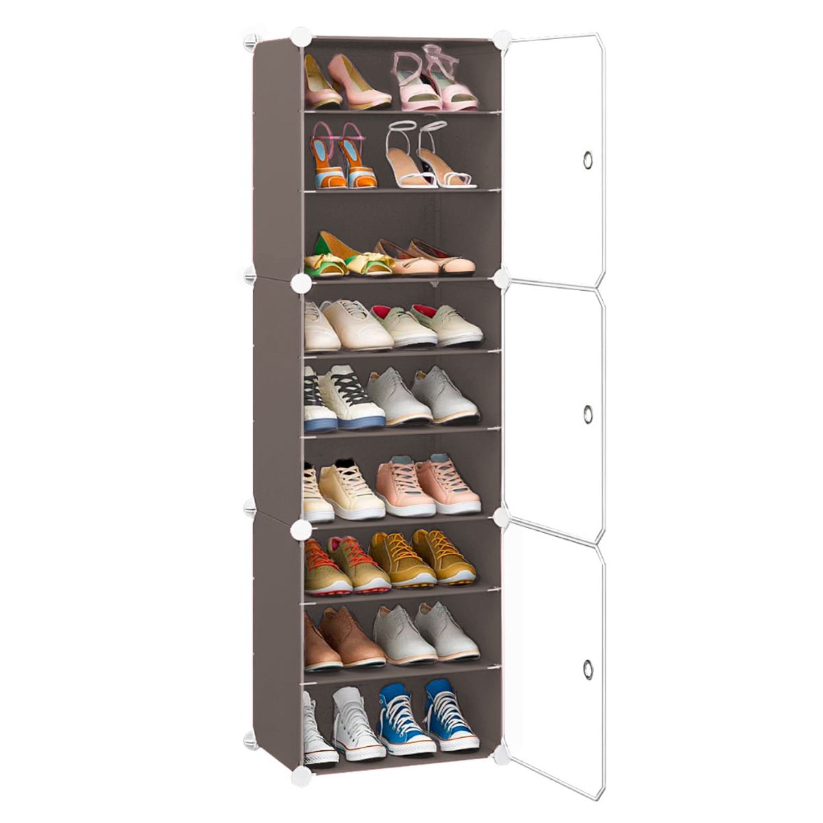 KELLER - Zapatera Organizador Armable 9 Niveles Multiusos Marrón