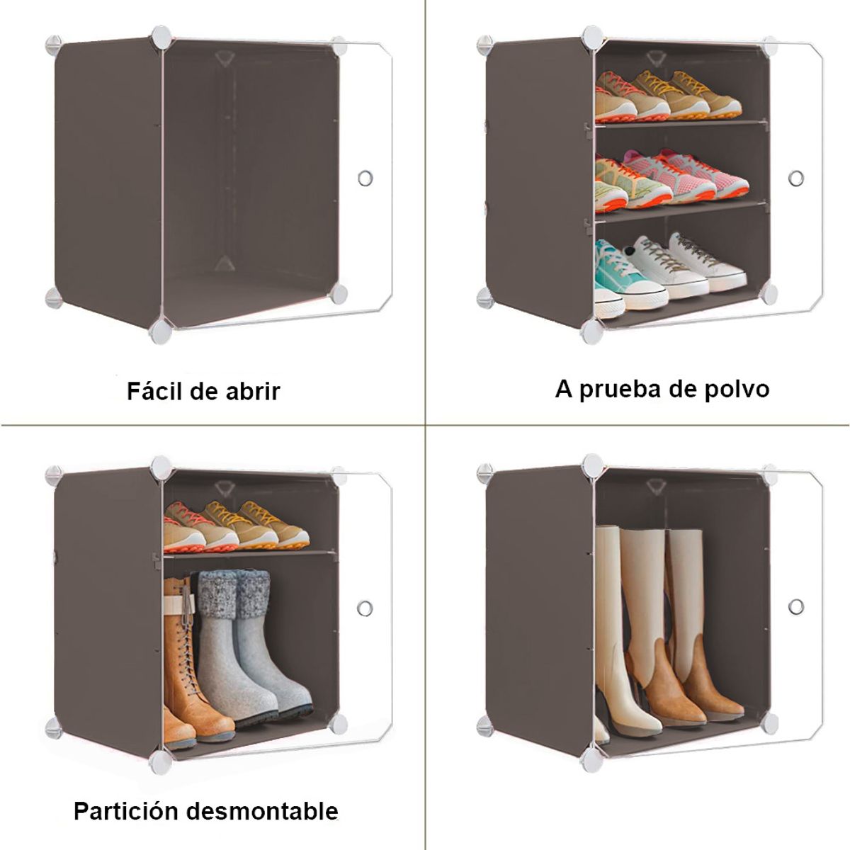 KELLER - Zapatera Organizador Armable 9 Niveles Multiusos Marrón