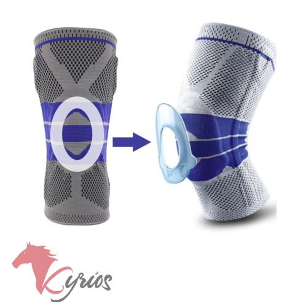 GENERICO - Rodillera de Gel con Varilla Ortopédico