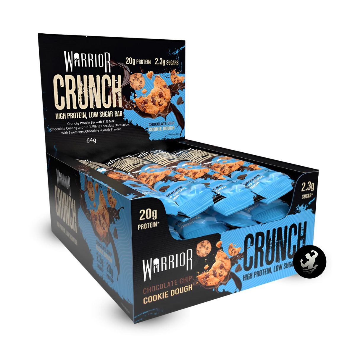 WARRIOR - Barra Proteína Warrior Crunch 64 grs caja 12 unidades - Chocolate Chip Cookie Dough