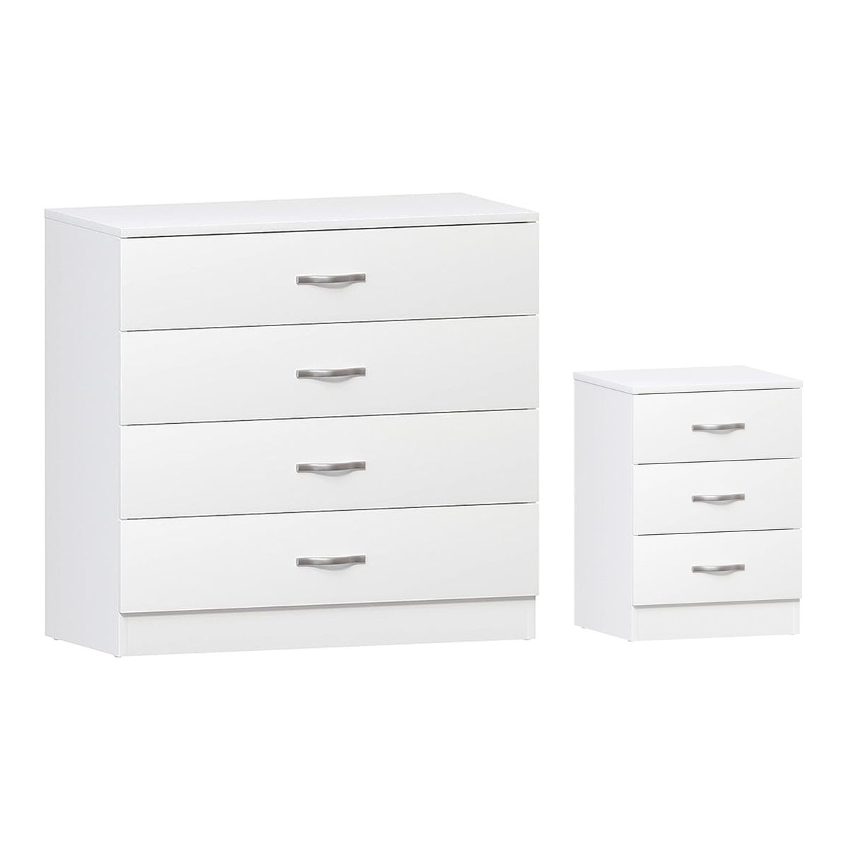 PELIKANO - Comoda Blanco 80cm + Velador Blanco Melamina