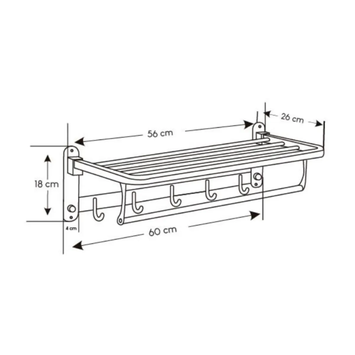GENERICO - Toallero Multifunción de Acero Negro