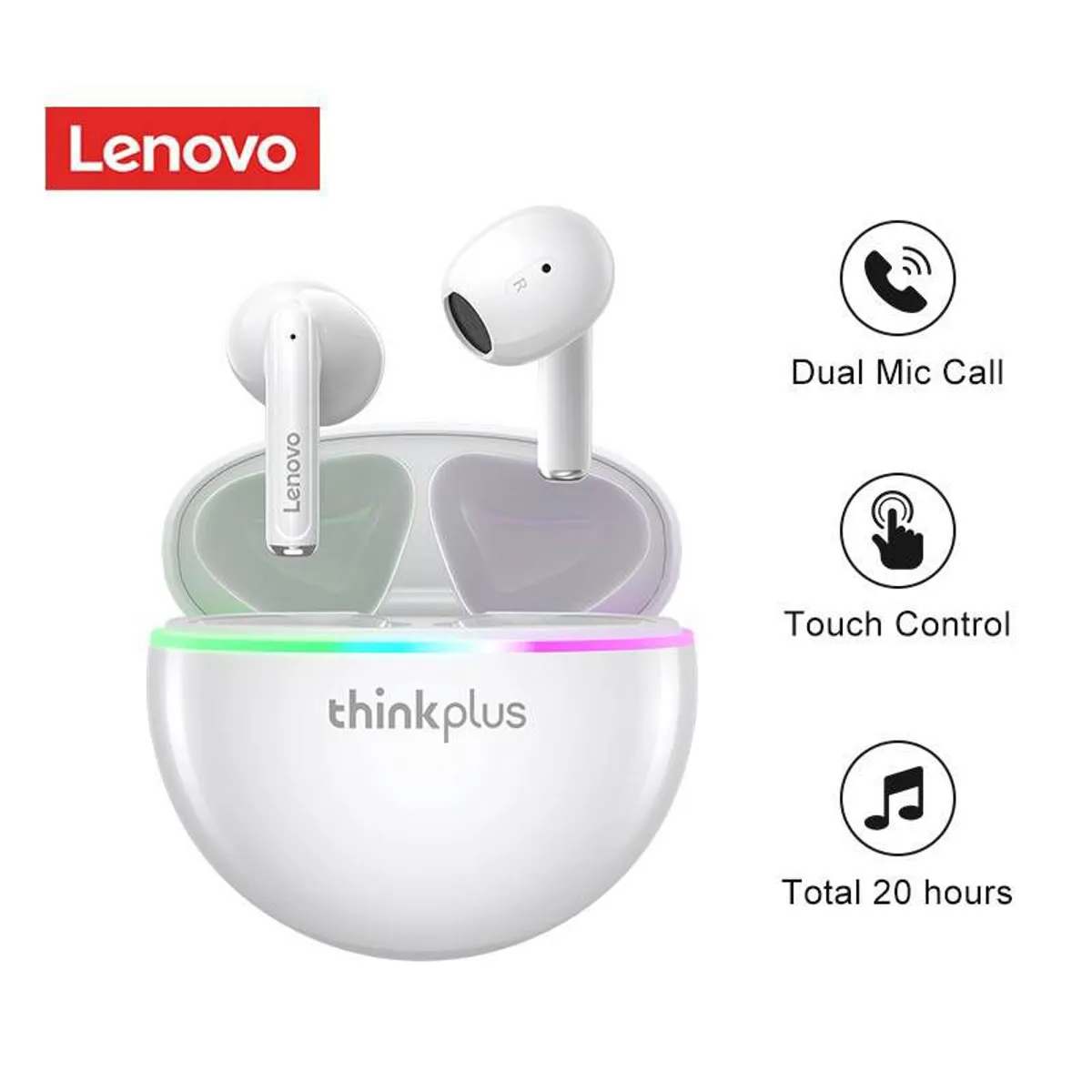 LENOVO - Audifonos Lenovo Thinkplus XT97 Hifi TWS Bluetooth 5.2 Blanco