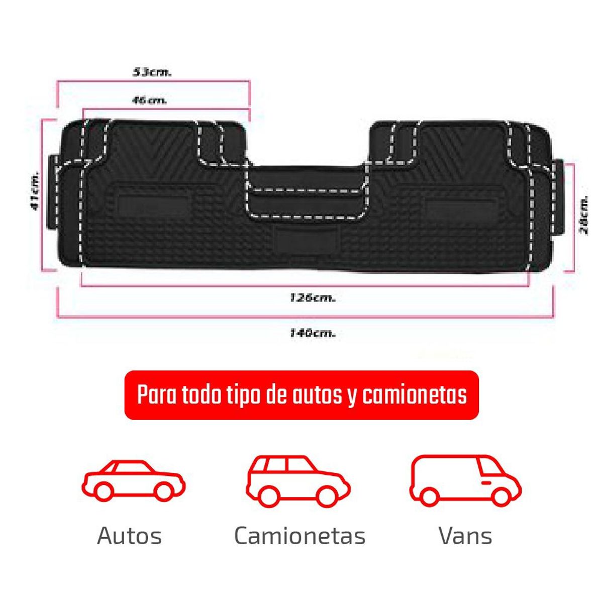 GENERICO - piso de jebe protector alfombra auto universal negro