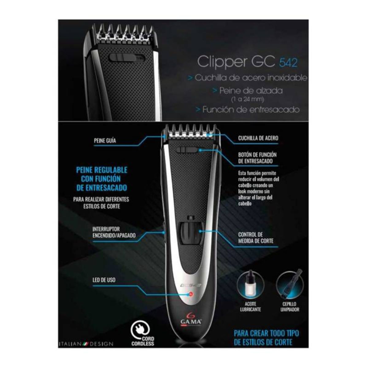 GAMA - Cortadora De Cabello Gama Regulable GC542