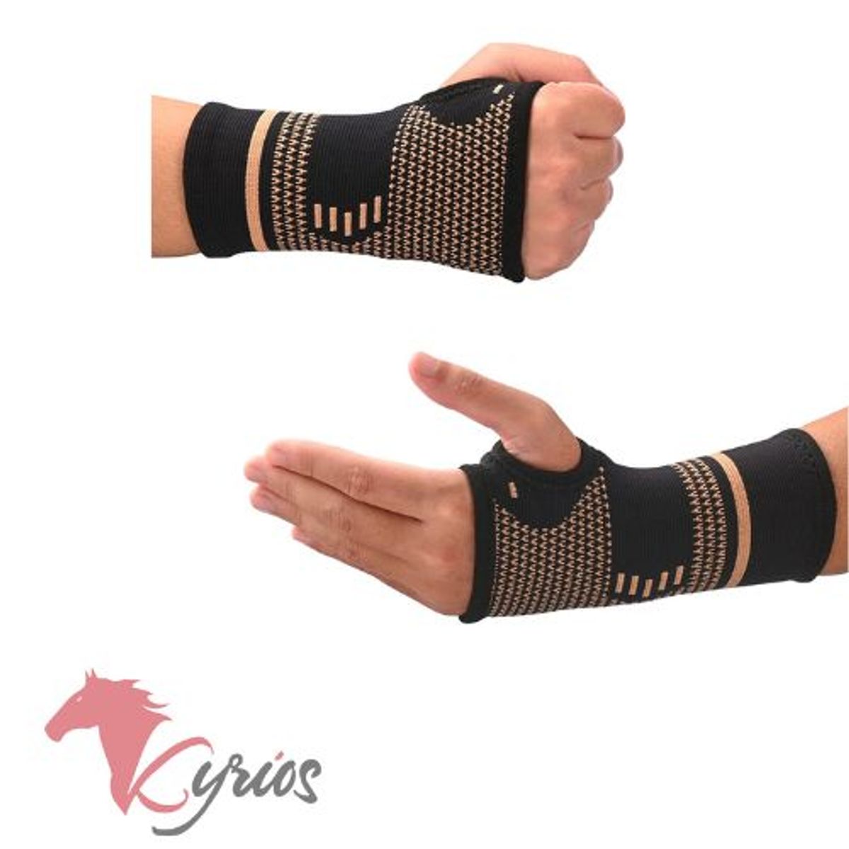 GENERICO - Muñequera de Compresión con Hilo de Cobre Talla M