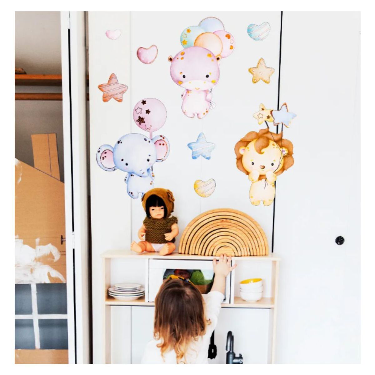 GENERICO - Pegatina Infantil Animals 3D 60X30cm