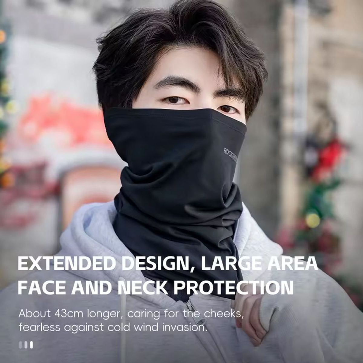 ROCKBROS - Bandana Pasamontaña Invierno Bufanda Calentador Negro -M2