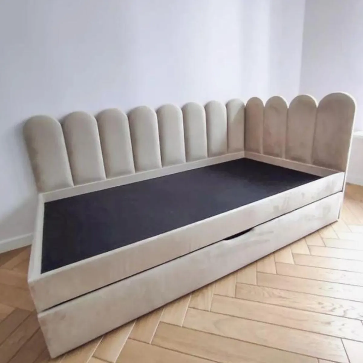 GENERICO - Cama Doble Respaldar Nido 1 Plaza - Beige