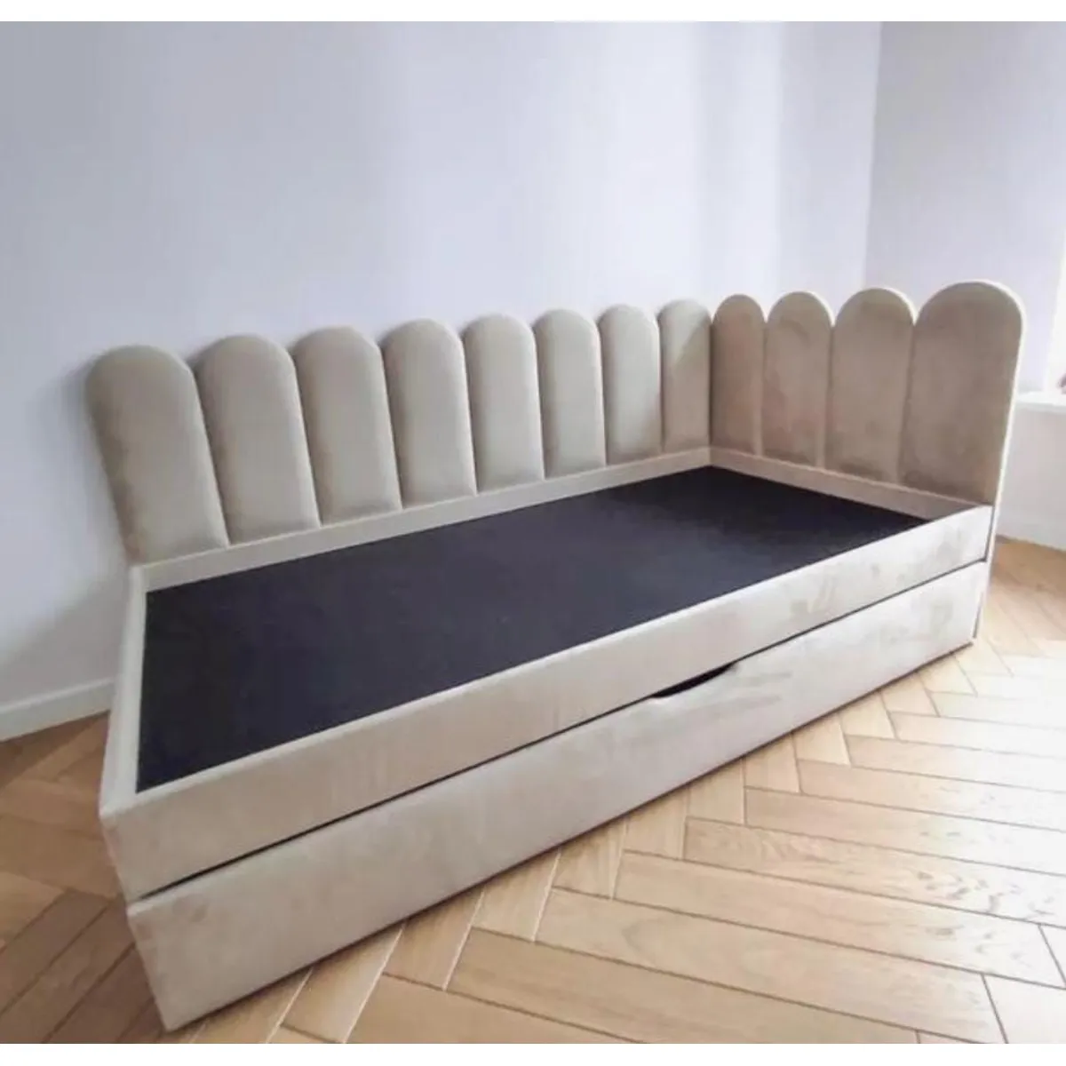 GENERICO - Cama Doble Respaldar Nido 1 Plaza - Beige