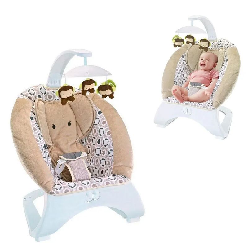 GENERICO - Mecedora para Bebes Musical y Vibrador -Elefante M