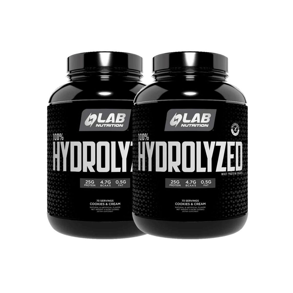 LAB NUTRITION USA - Pack 02 Proteinas Lab Nutrition 100% HYDROLYZED Cookies and cream 5LB