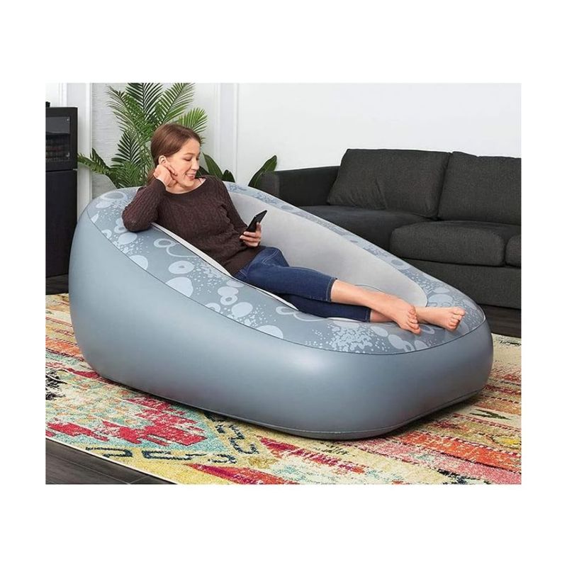 BESTWAY - Sillón Inflable Comfi Cube Deluxe GAMA PLOMO