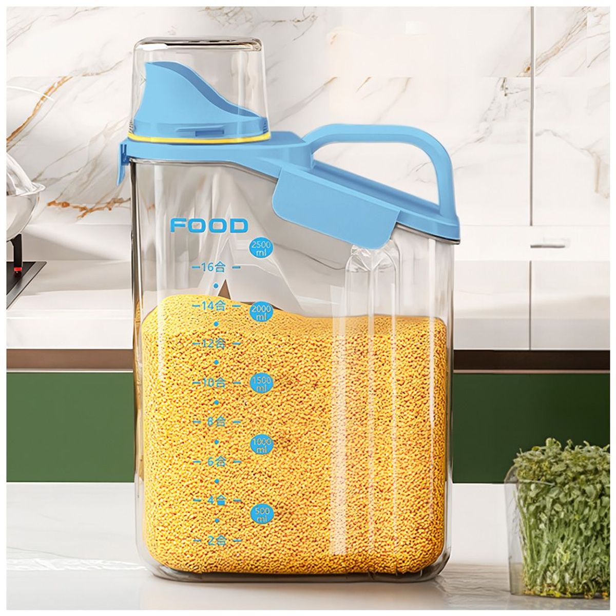 KELLER - Frasco Contenedor Hermético 2500ml c Dispensador y Vaso Medidor CL F15