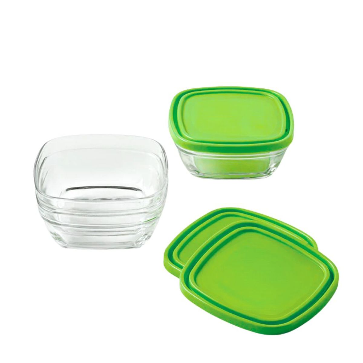 INSPIRA - Set de 3 Tapers de Vidrio Herméticos Cuadrados