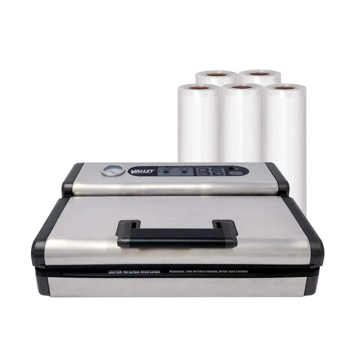 GENERICO - Selladora Al Vacío DS134 + 5 Rollos Gofrados 22 Cm x 5 Mts