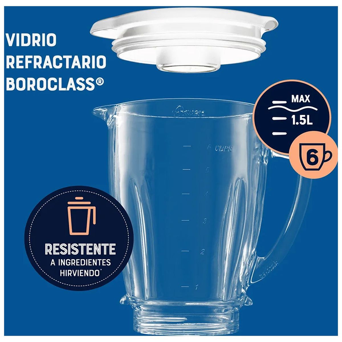 OSTER - Licuadora Oster con vaso de vidrio y control de perilla BLSTKAGWRD