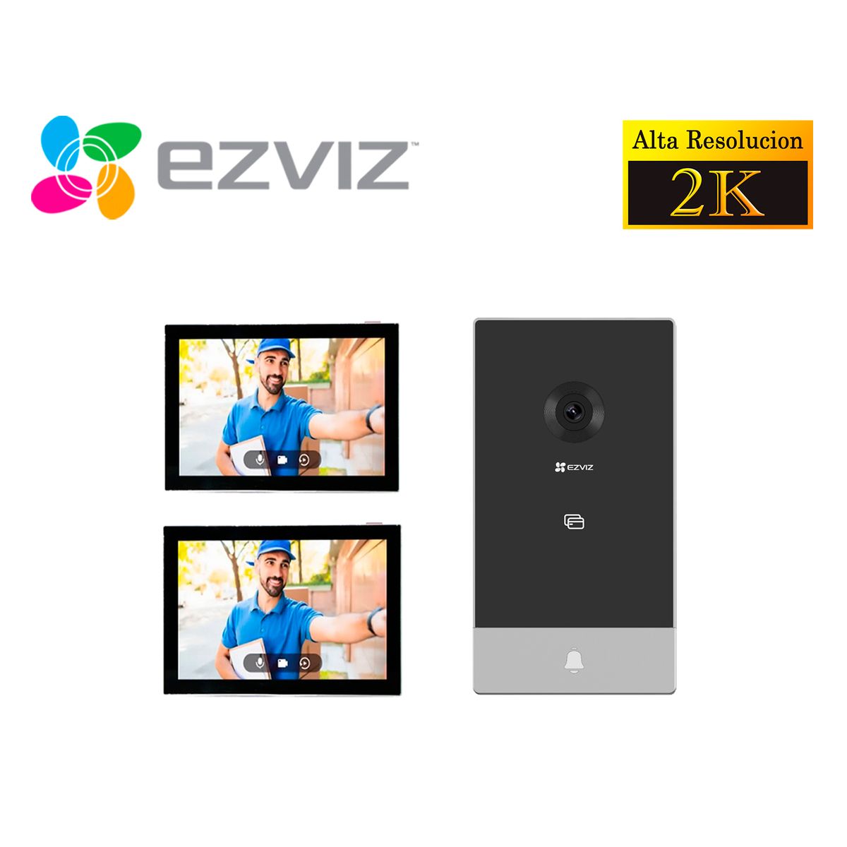 EZVIZ - Kit Videoportero Inteligente HP7 2K Exterior Eviz + 1 MONITOR