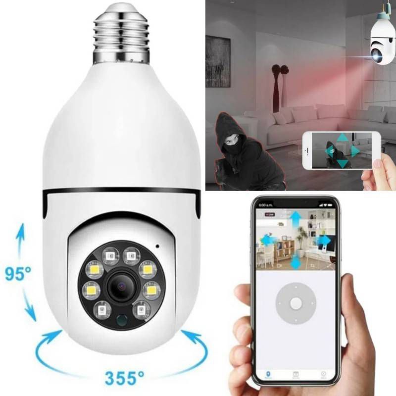 GENERICO - Camara Seguridad Foco Visión Nocturna  360° Visión Celular IP
