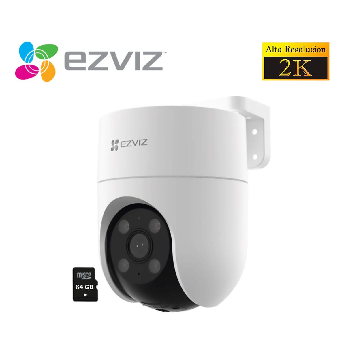 EZVIZ - Cámara Seguridad Wifi H8C 3MP 2K Ezviz 360° Smart + Micro SD 64GB