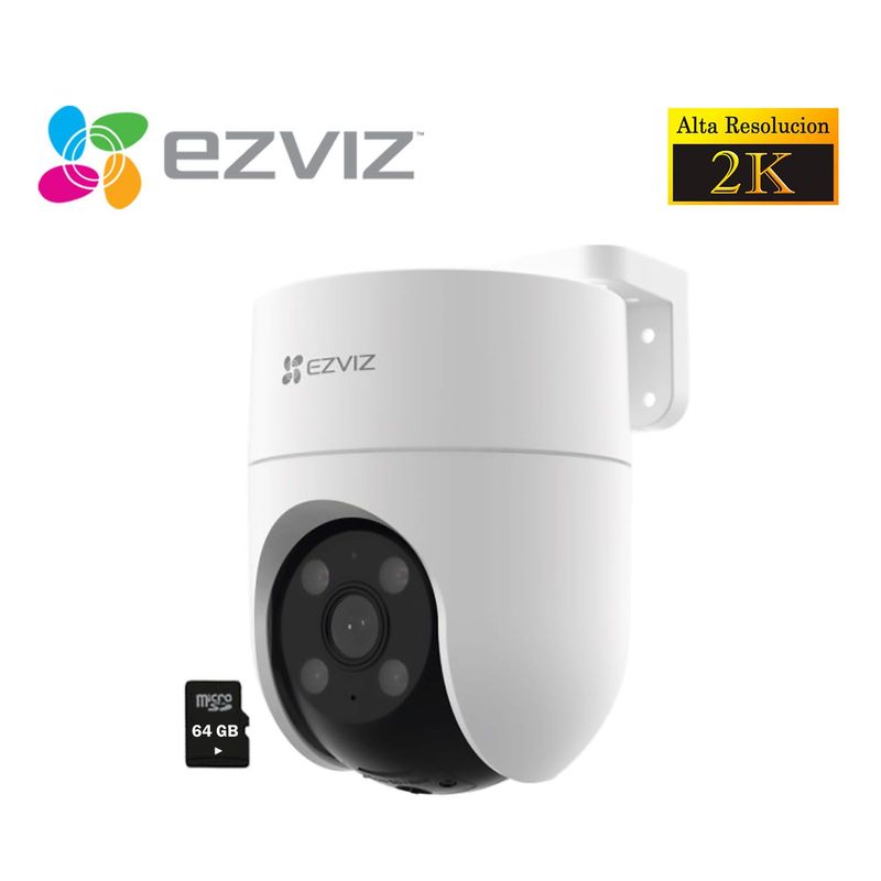EZVIZ - Cámara Seguridad Wifi H8C 3MP 2K Ezviz 360° Smart + Micro SD 64GB