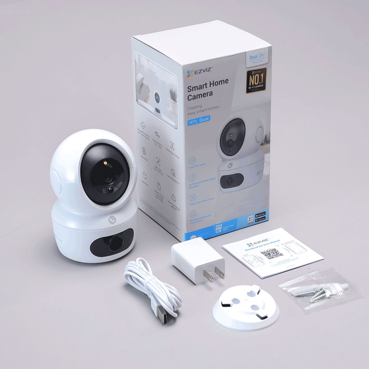 EZVIZ - CÁMARA DE SEGURIDAD INTERIOR WIFI EZVIZ DOBLE LENTE H7C