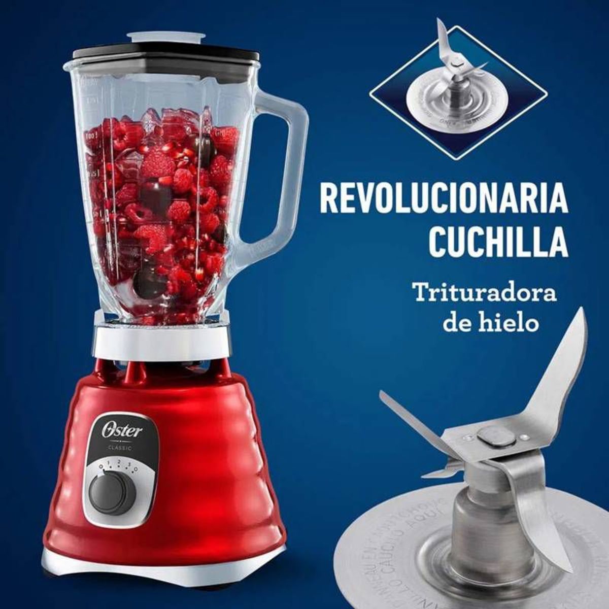 OSTER - Licuadora Clásica 3 V 1.25L BLST4126 -700W- ROJO