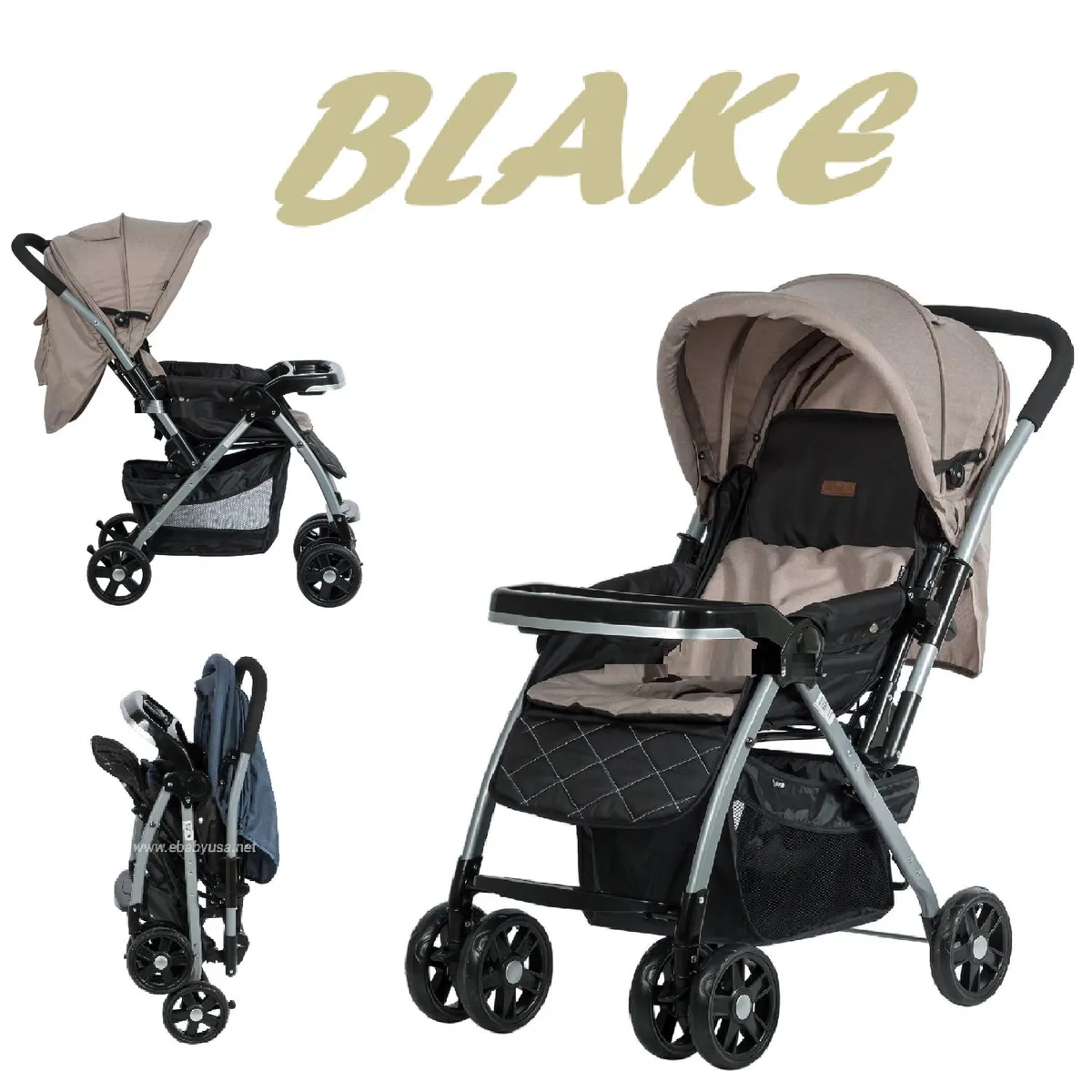 EBABY - Coche de paseo Blake Mango reversible-Beige