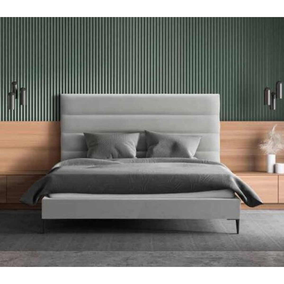 GENERICO - Cama Monet Queen - Gris