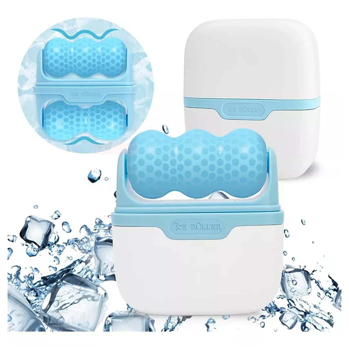 GENERICO - Rodillo de Hielo Doble Cabezal para Masajes Faciales Terapia de Frío