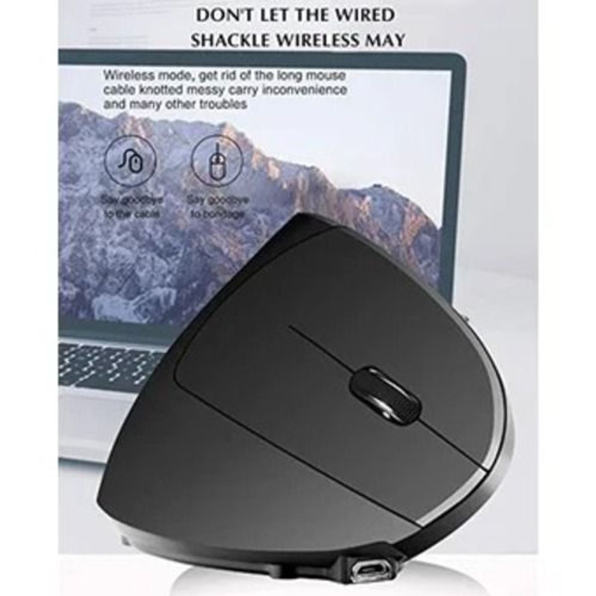 GENERICO - Mouse Inalambrico Vertical con Bluetooth y Recargable 24Ghz