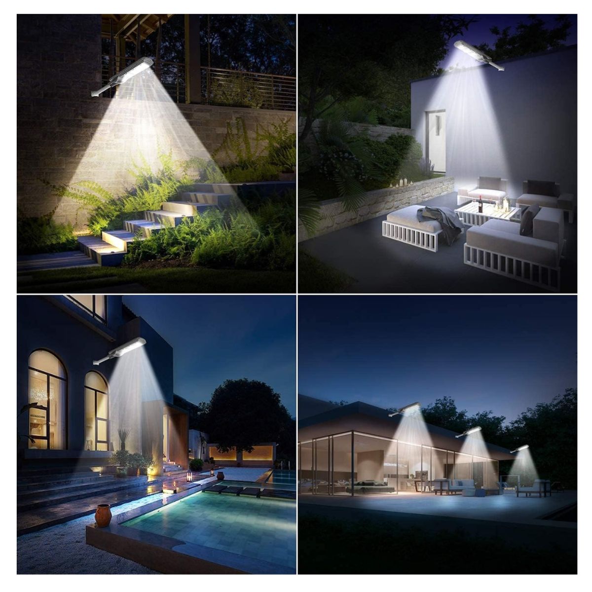 IMPORTADO MC - Lampara Luz Led Reflector Farola Con Panel Solar Recargable IP65  90w