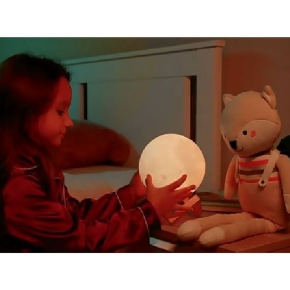 GENERICO - LAMPARA DE LUNA 3D LED - 15 CM LUZ 16 COLORES RGB