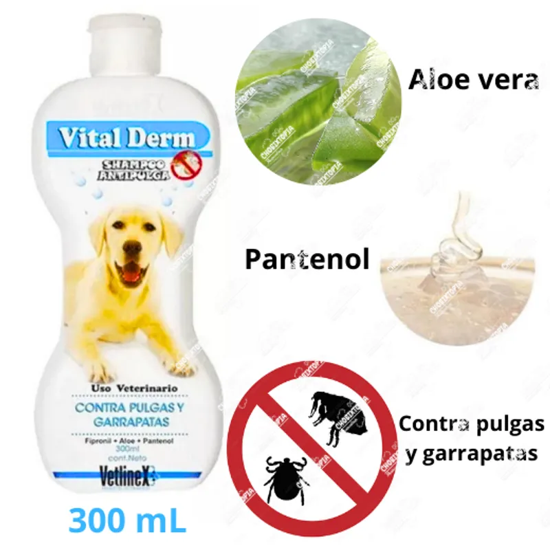 VETLINEX - SHAMPOO VETLINEX CONTRA PULGAS Y GARRAPATAS DERM X 300 ML
