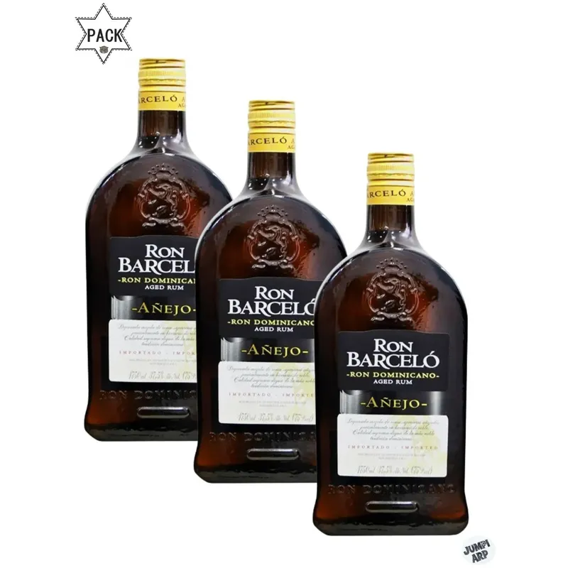 BARCELO - Pack 3 unidades ron barceló añejo rubio 5250ml