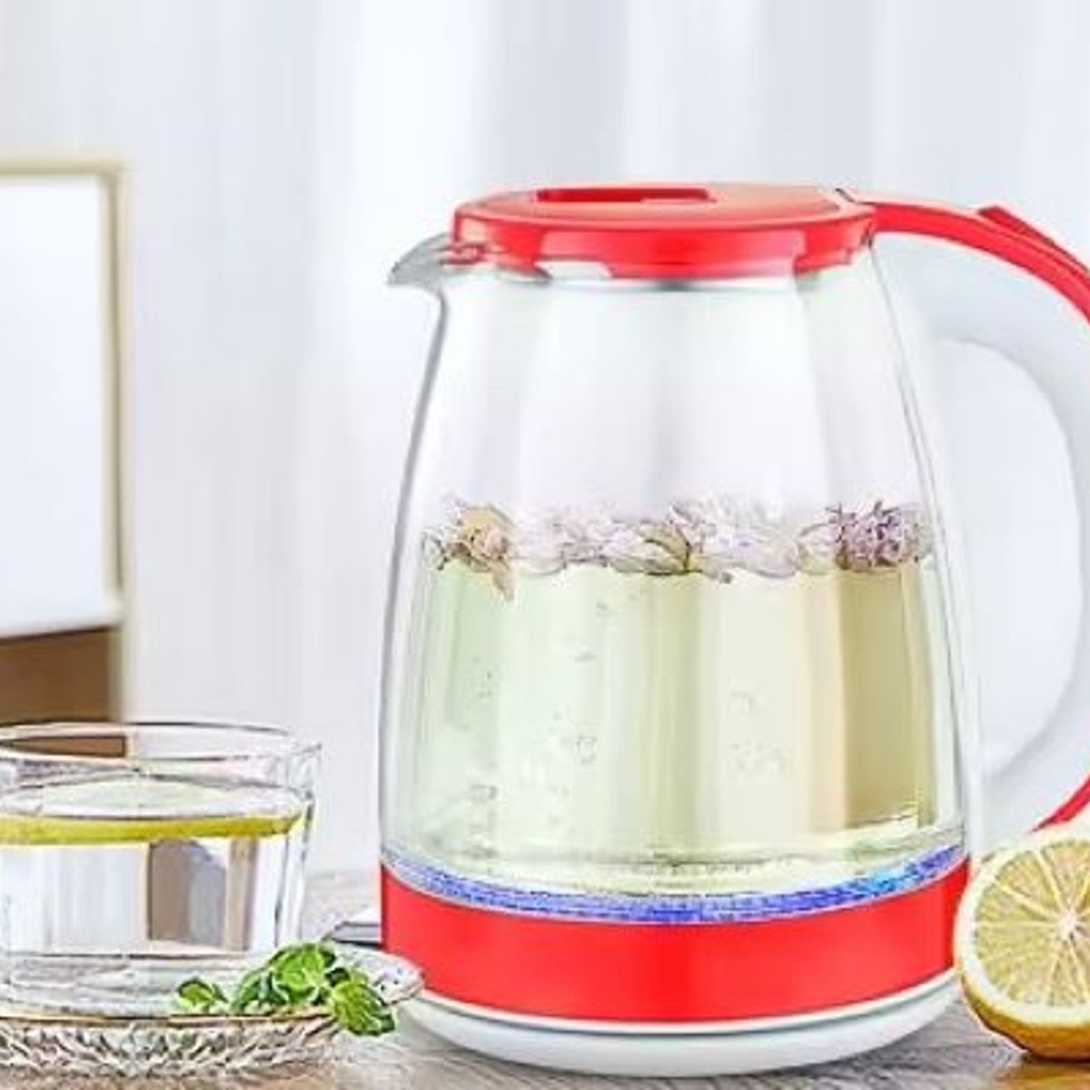 IMPORTADO MC - Hervidor Eléctrico de Vidrio 2 L Rojo