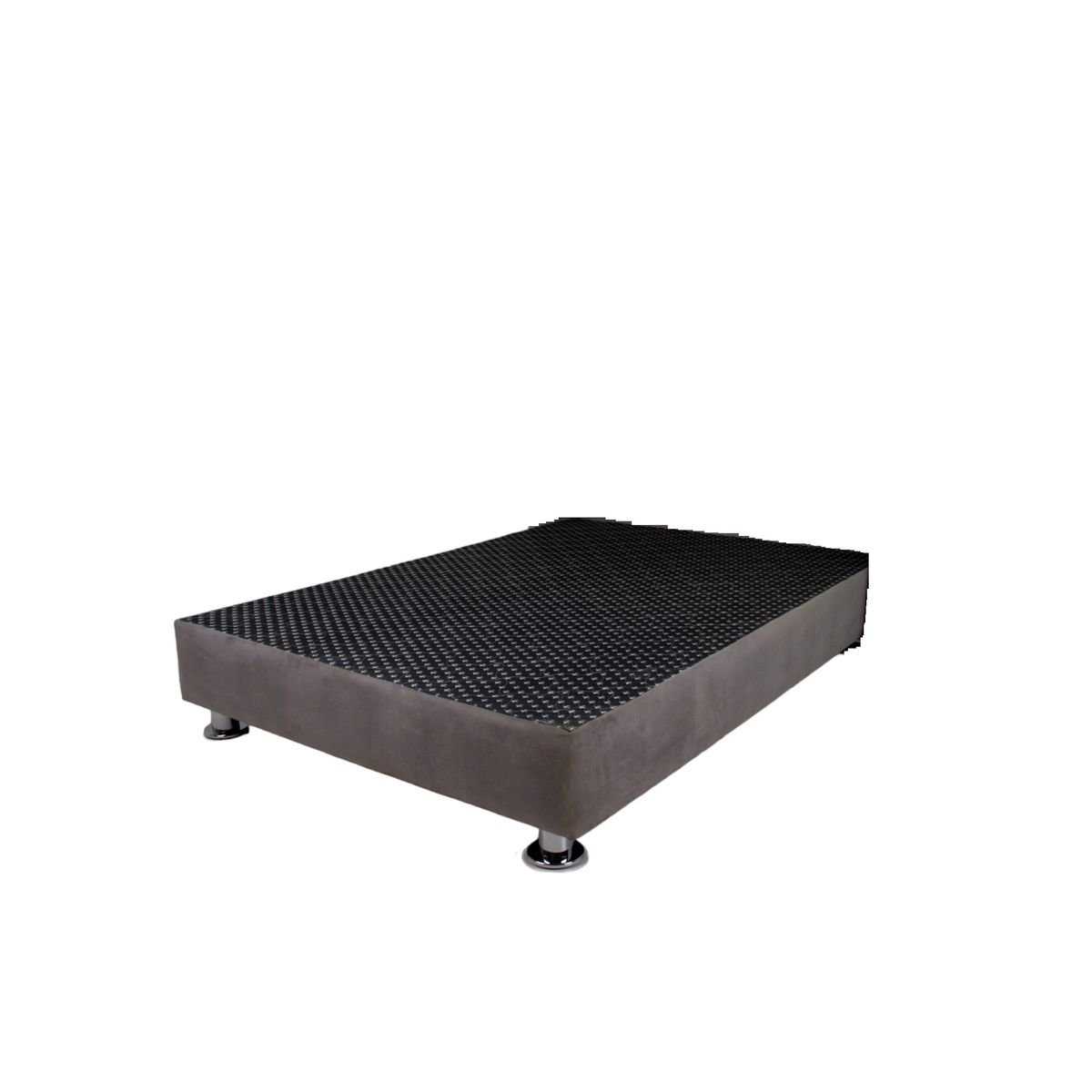 MUEBLES MACRUMO - Box Tarima reforzado y acolchado 2 Plz Gris Oscuro / Patas Instaladas
