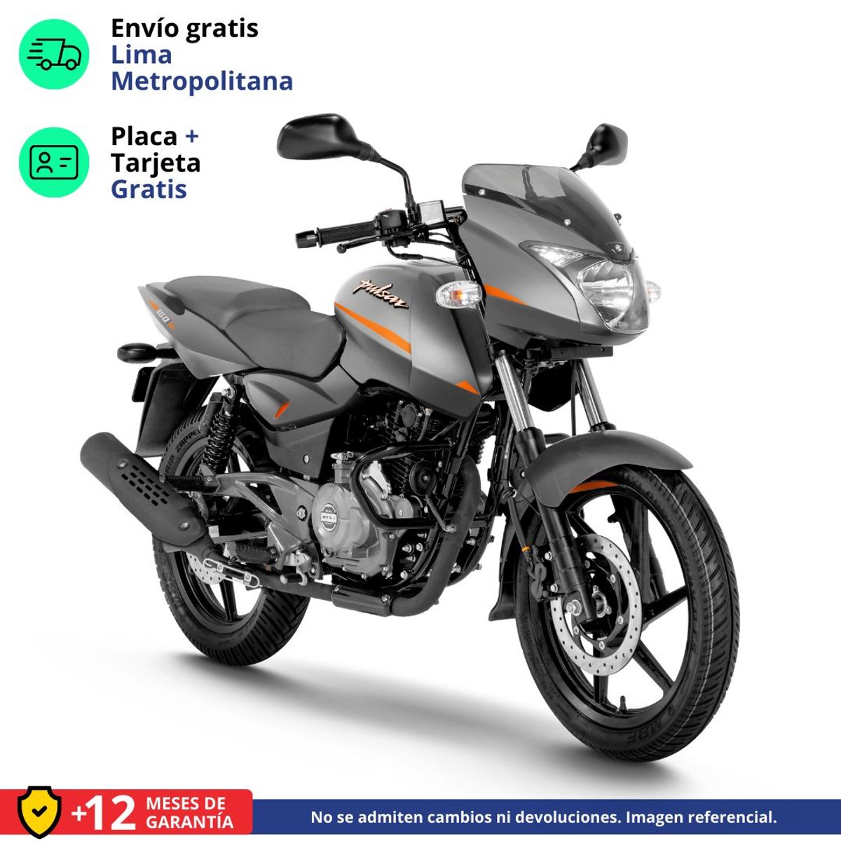 BAJAJ - MOTO PULSAR 180 NEON - GRIS/NARANJA