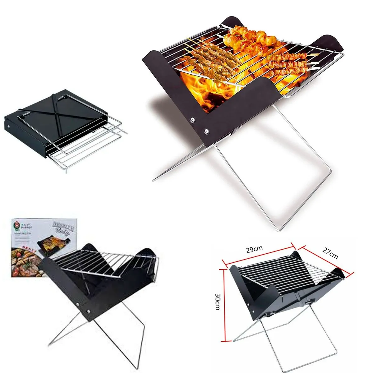 GENERICO - Mini Parrilla Barbacoa a Carbón Plegable Portátil AS