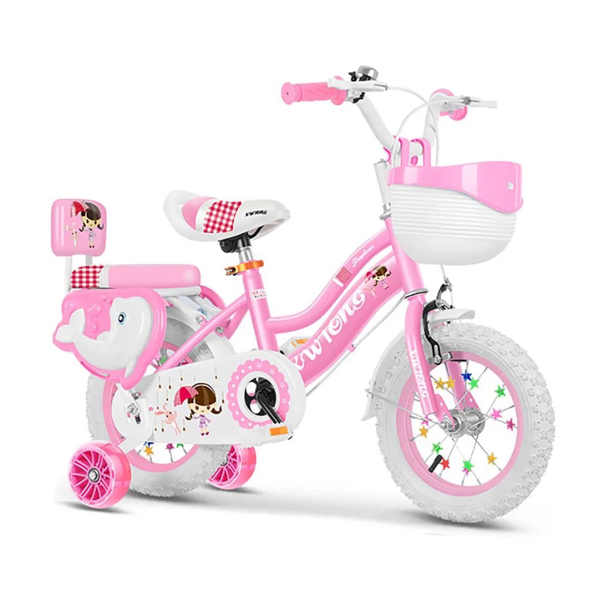 GENERICO - Bicicleta Para Niña Infantil Kids Aro 12 Con Luces Timbre R