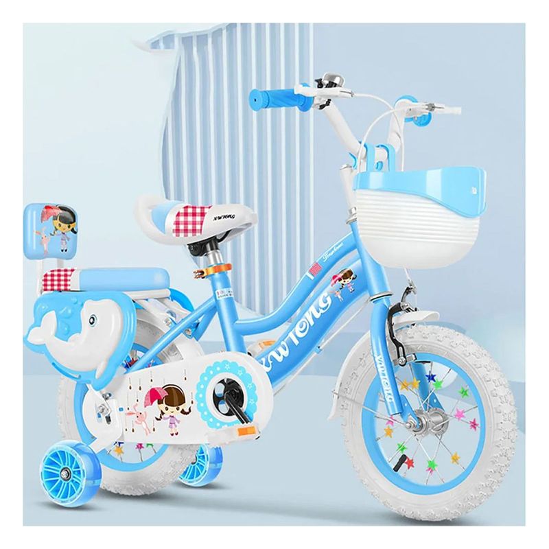 GENERICO - Bicicleta Para Niña Infantil Kids Aro 12 Con Luces Timbre C