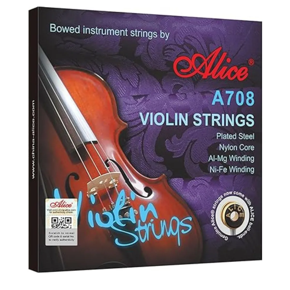 ALICE - Juego de cuerdas de violin alice A708