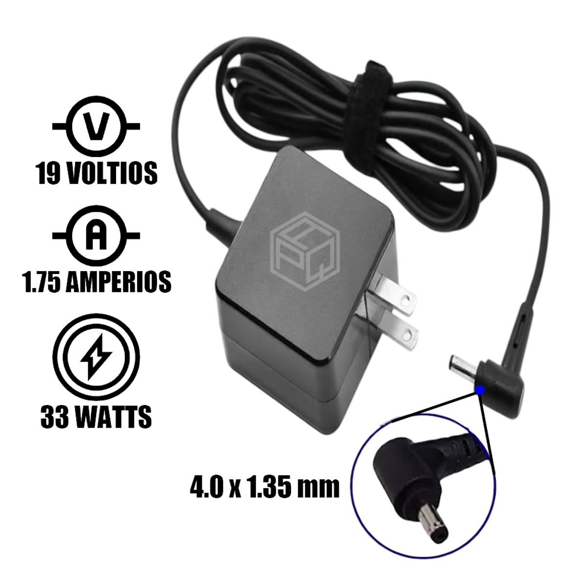 GENERICO - CARGADOR COMPATIBLE ASUS 19V 1.75A -  4.0 x 1.35mm 33W RETRACTIL