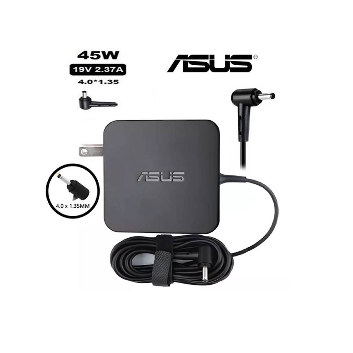 GENERICO - CARGADOR COMPATIBLE ASUS 19V 2.37A - 4.0 x 1.35mm 45W RETRACTIL