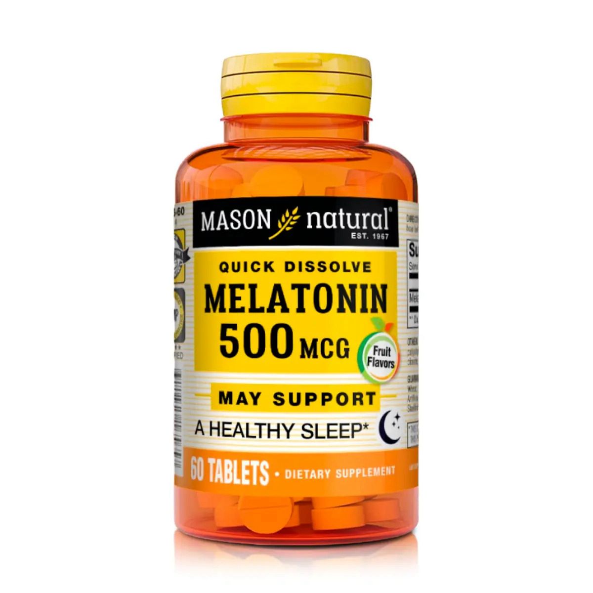 MASON NATURAL - Melatonina 500mcg (60 Tabletas Sublinguales)
