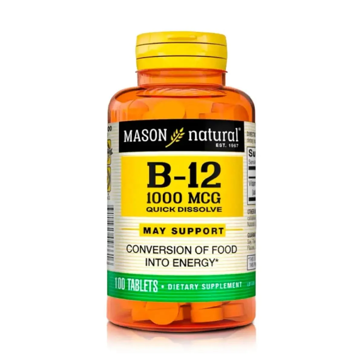 MASON NATURAL - B-12 1000mcg 100 Tabletas Sublinguales