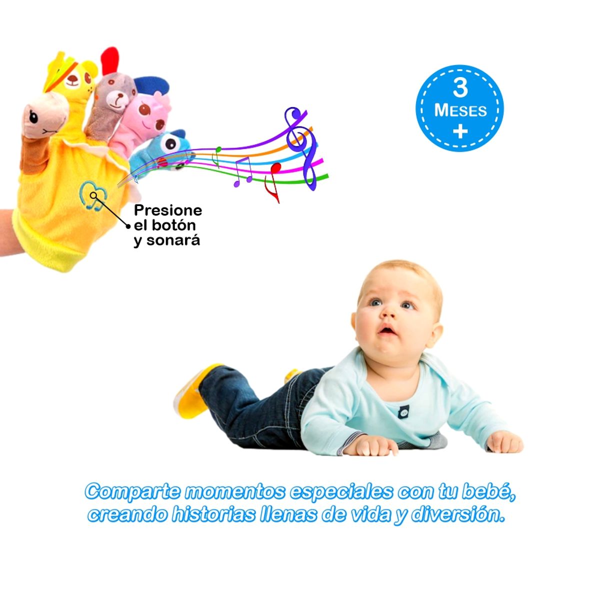 BABY - Guante de Títeres Musical para Bebés - Amarillo